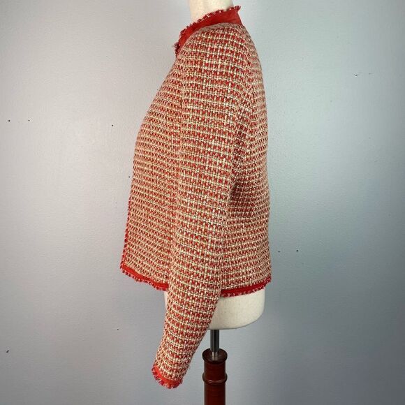 Vintage Red and Orange Tweed Dress Jacket Size 8 EUC - Picture 4 of 9